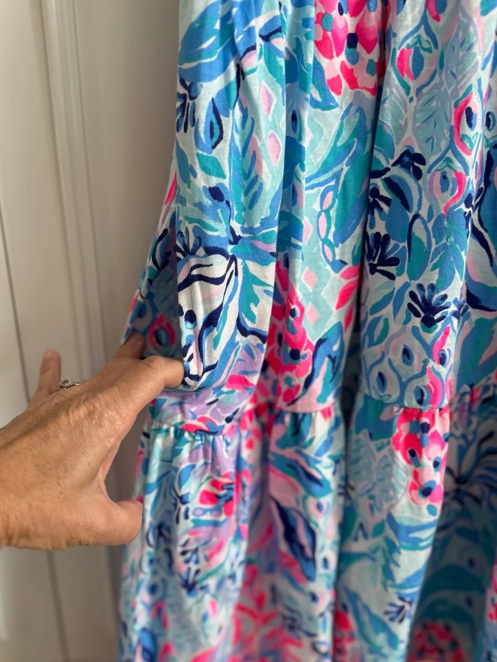 Lilly Pulitzer Zanzibar Blue Party Princess Tiered Dress with Pockets - Picture 2 of 4